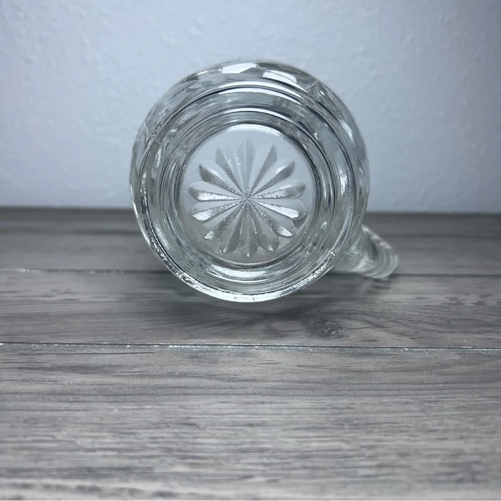 Vintage Anchor Hocking Early American Prescut (EAPC) Star of David Glass Pitcher